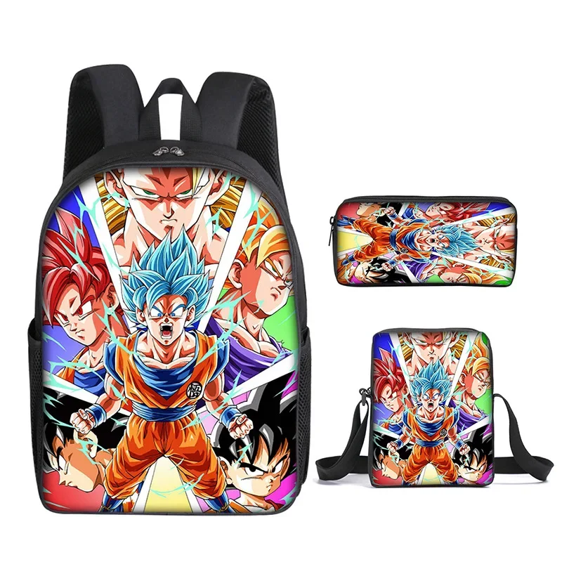 3D Новое аниме, школьная сумка Dragon Ball, рюкзак для учеников начальной и средней школы, сумка для ручек, набор из трех предметов