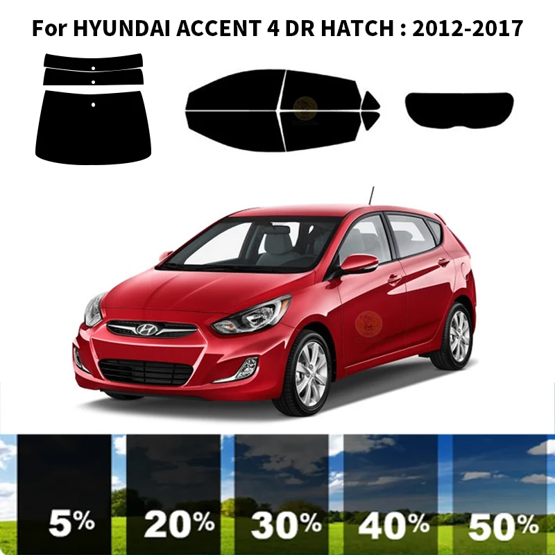 Комплект для УФ-тонировки автомобильных окон из нанокерамики для HYUNDAI ACCENT 4 DR HATCH 2012-2017