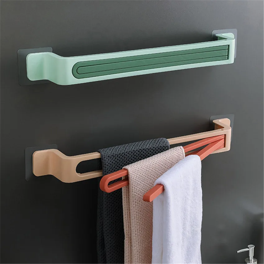 Креативный держатель для полотенец, вешалка для банных полотенец, вращающаяся на 90 градусов, складные полки для ванной комнаты, настенные вешалки для полотенец, кухонная стойка для хранения