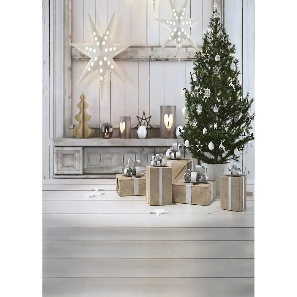 Подарки на Рождественскую елку Фотографический фон для белой комнаты Индивидуальный фон для детской Фотосессии на домашней вечеринке Фотостудии