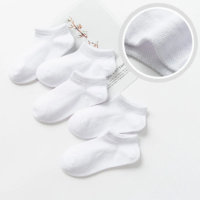 5 пар детских носков для мальчиков и девочек, черные, белые, серые носки, хлопковые мягкие носки для новорожденных, свободные удобные носки, школьная спортивная одежда для детей