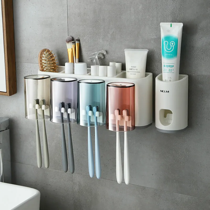 Креативная подставка для хранения зубных щеток, держатель для зубных щеток, Настенный набор стоматологических принадлежностей для полоскания в ванной Без отверстий