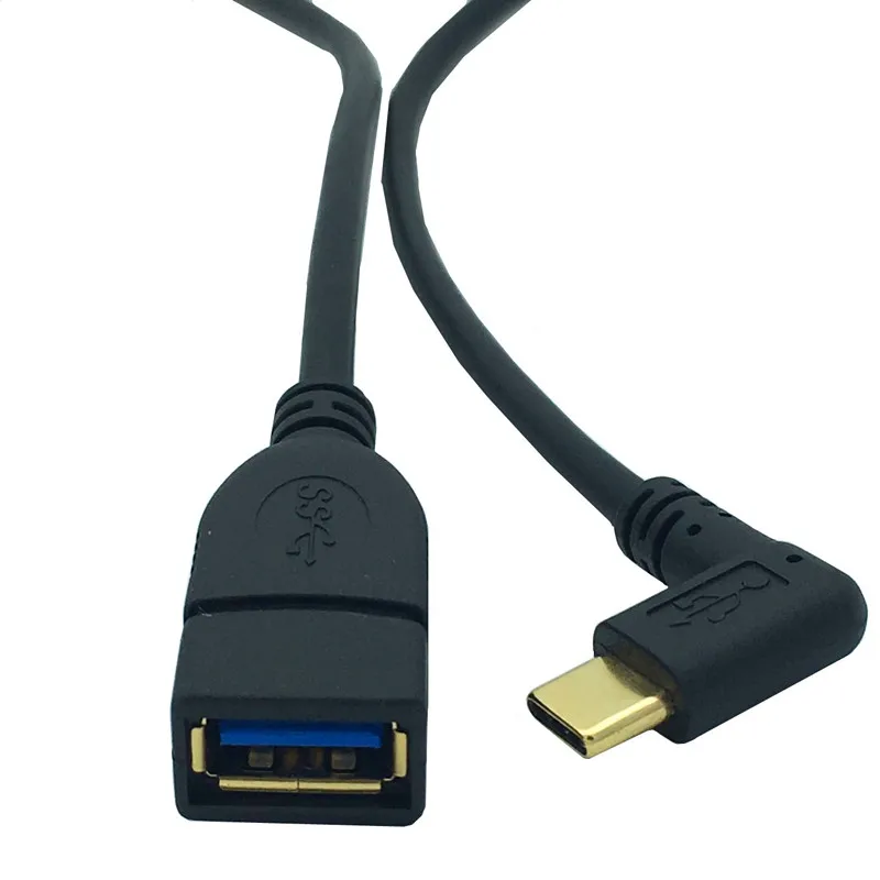 25 см 0,25 м Позолоченный USB 3.1 Type C с левым и правым углами подключения кабеля USB 3.0 A для Mac Google Chromebook