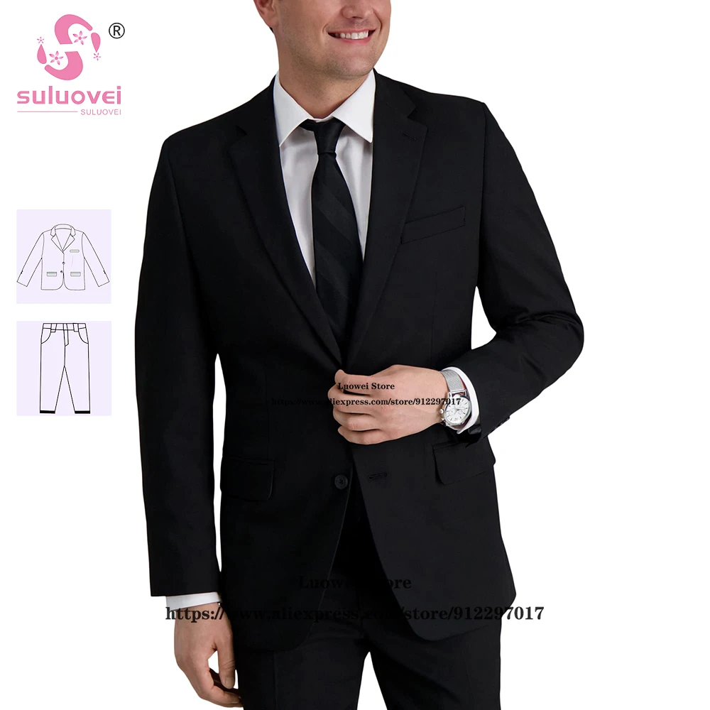 Классический свадебный костюм Жениха для мужчин, Приталенный, индивидуальный комплект брюк из 2 предметов, Смокинг для выпускного вечера, деловой блейзер Masculino