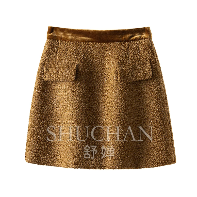 корейская модная одежда из шерсти и полиэстера shuchan, женская юбка faldas largas, женская одежда faldas mujer moda 2023