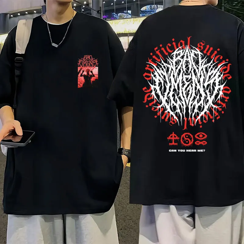 Лимитированный тур группы Bad Omens 2023, футболки с американской музыкой, мужские и женские винтажные футболки в стиле хип-хоп Оверсайз с коротким рукавом, Уличная одежда