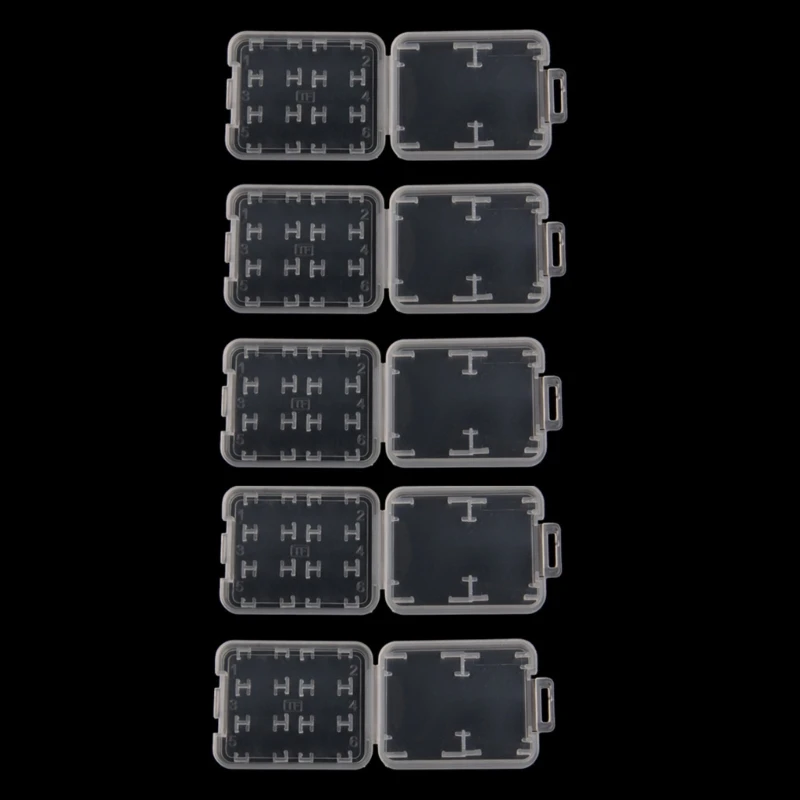 5 Упаковок прозрачных пластиковых карт памяти SDHC SDXC для футляра-держателя для карты памяти (только для футляра)
