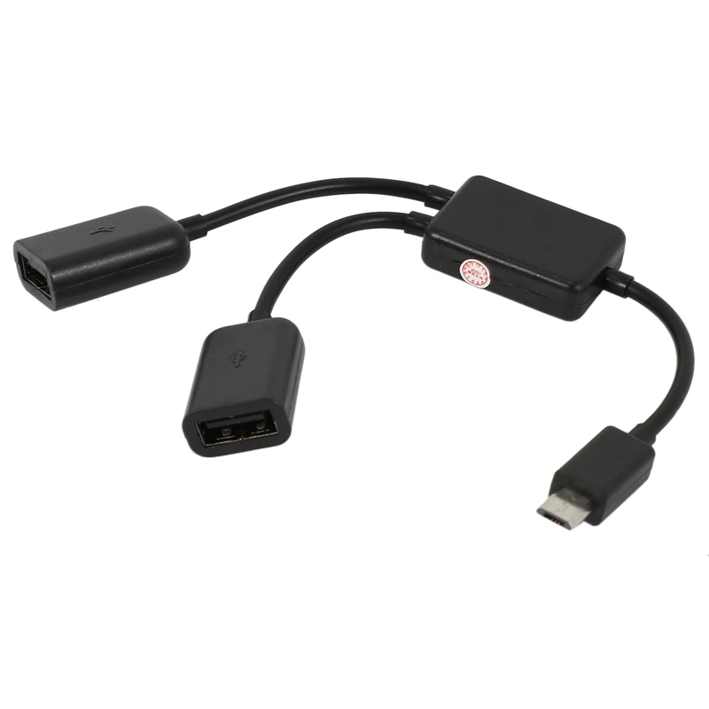 Хост-Кабель Micro-USB, Разъем Micro-USB к 2X Адаптеру-Конвертеру Типа A с Двумя USB-Разъемами OTG Для Планшетных ПК Android И Смартфонов