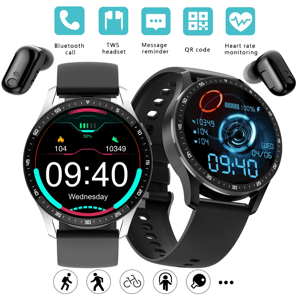 2023 Новый X7 Новые Мужские часы с BlueTooth-гарнитурой два в одном 360 * 360HD Смарт-часы с полным сенсорным экраном Для тестирования сердечного ритма Музыкальные Часы