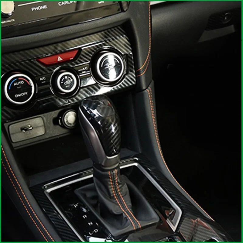 ABS Хромированное углеродное волокно Ручка автоматического переключения передач Отделка крышки С логотипом для Subaru XV 2018 2019 Аксессуары для стайлинга автомобилей