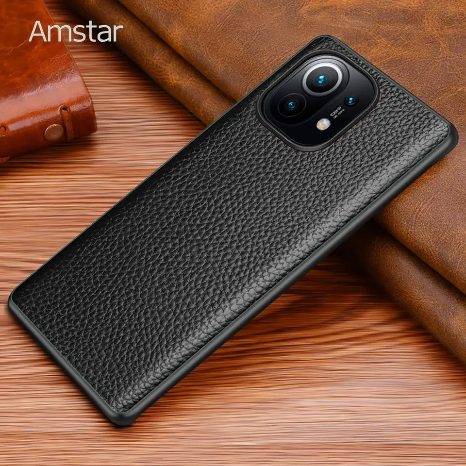 Чехол для телефона из натуральной воловьей кожи Amstar для Xiaomi 11 10 Pro, полностью защищающий от падения, чехол из натуральной кожи для Xiaomi 10 Ultra