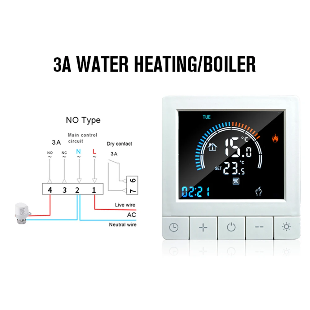 Контроллер Термостат Регулятор температуры под полом Белый AC95V-240V Цифровая экономия энергии Высокая эффективность