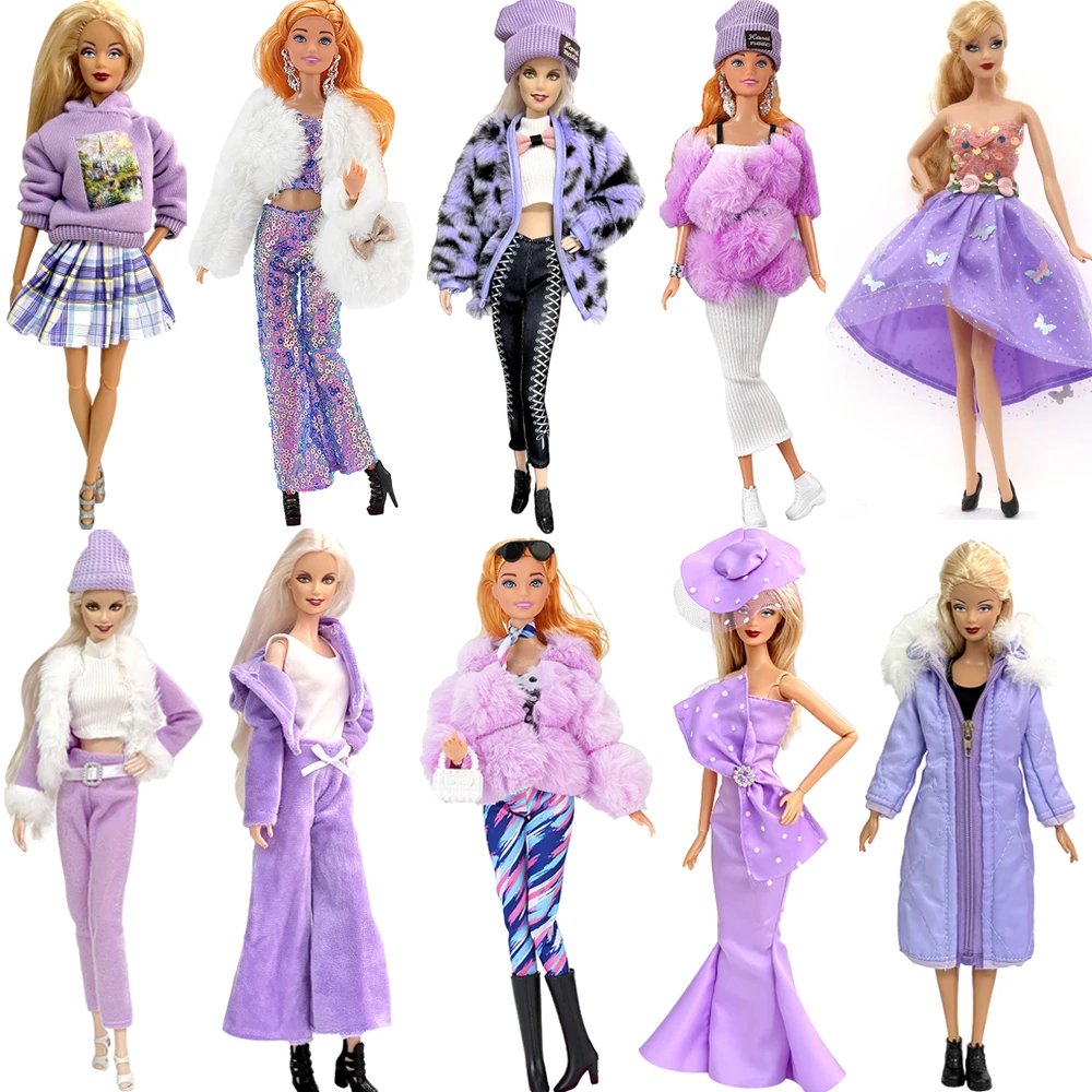NK 30 см Принцесса Горячая распродажа Благородный фиолетовый костюм Современная праздничная одежда Модное Повседневное платье для куклы Барби Аксессуары Подарочная игрушка JJ
