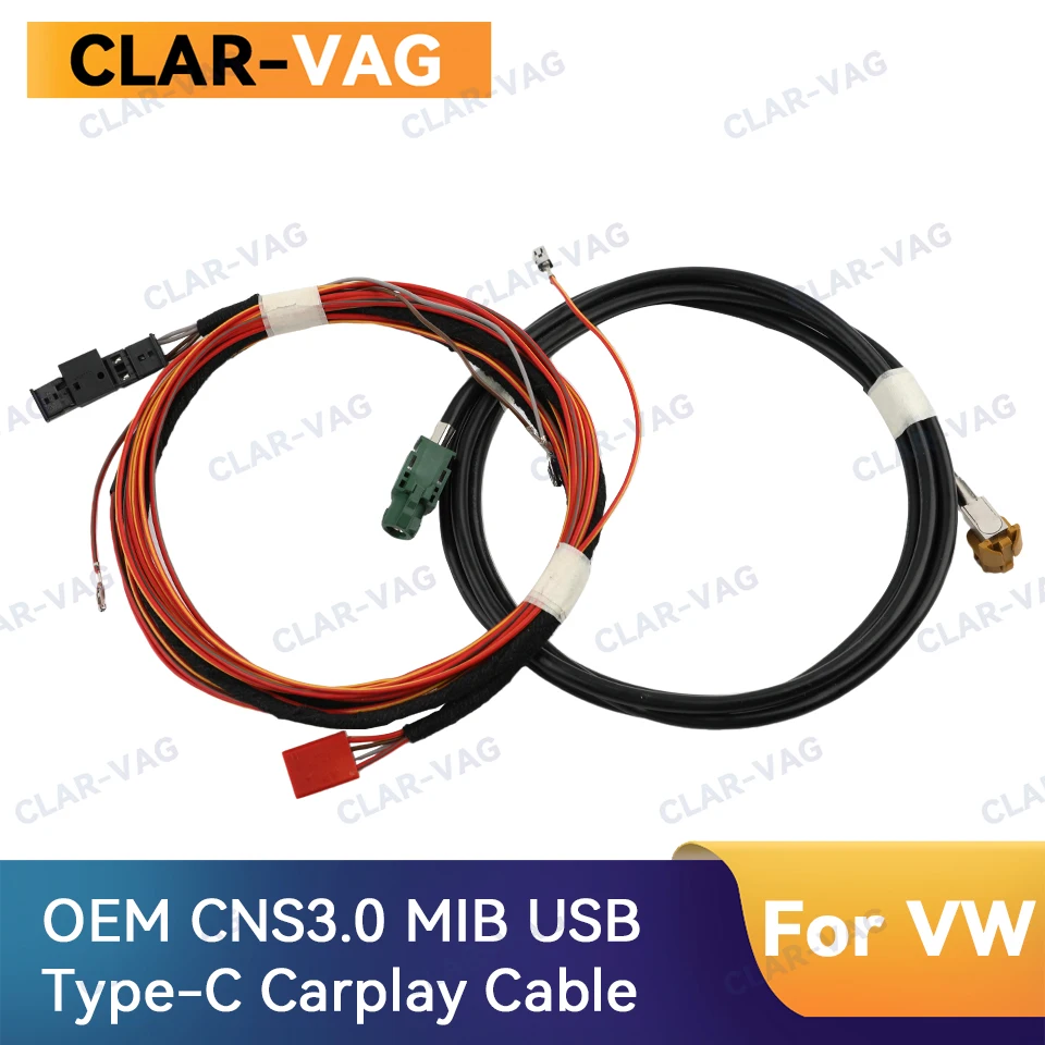 Для VW Tiguan MK2 OEM CNS3.0 MIB USB Type-c Кабель Carplay Передний Задний USB-адаптер Жгут проводов