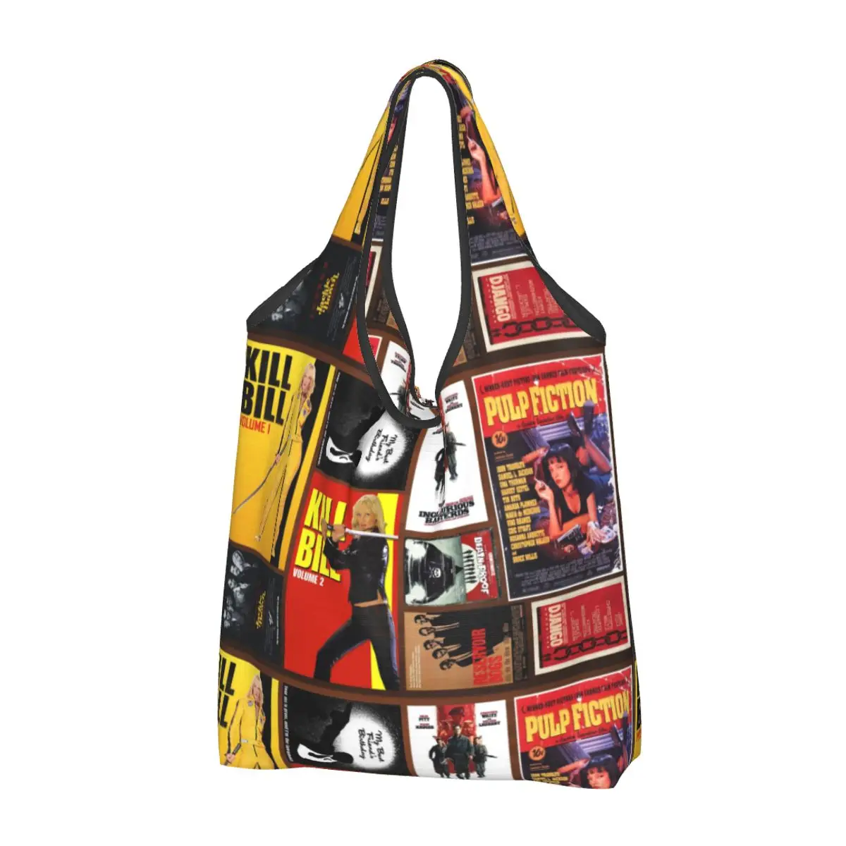 Переработка Коллажа из фильма Квентина Тарантино, сумка для покупок, женская сумка-тоут, портативные сумки для покупок из криминального чтива, 
