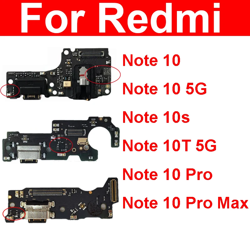 Плата порта USB-зарядного устройства для Xiaomi Redmi Note 10 10S 10Pro 10T 4G 5G USB-плата для зарядки, док-станция для быстрого зарядного устройства, Запасные части