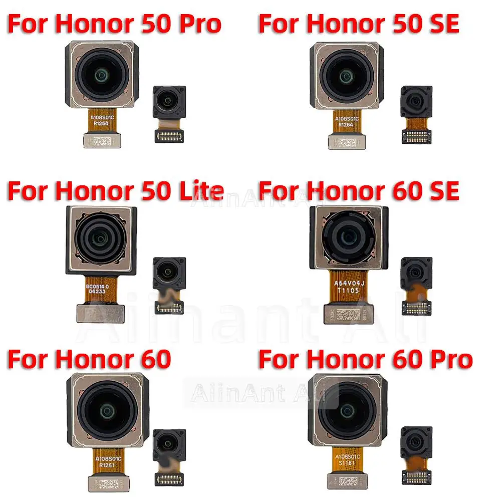Оригинальная камера для Huawei Honor 50 60 Lite Pro SE 50SE 60SE Задняя Основная Задняя/Верхняя Передняя камера, Гибкий кабель, Запчасти для ремонта телефона