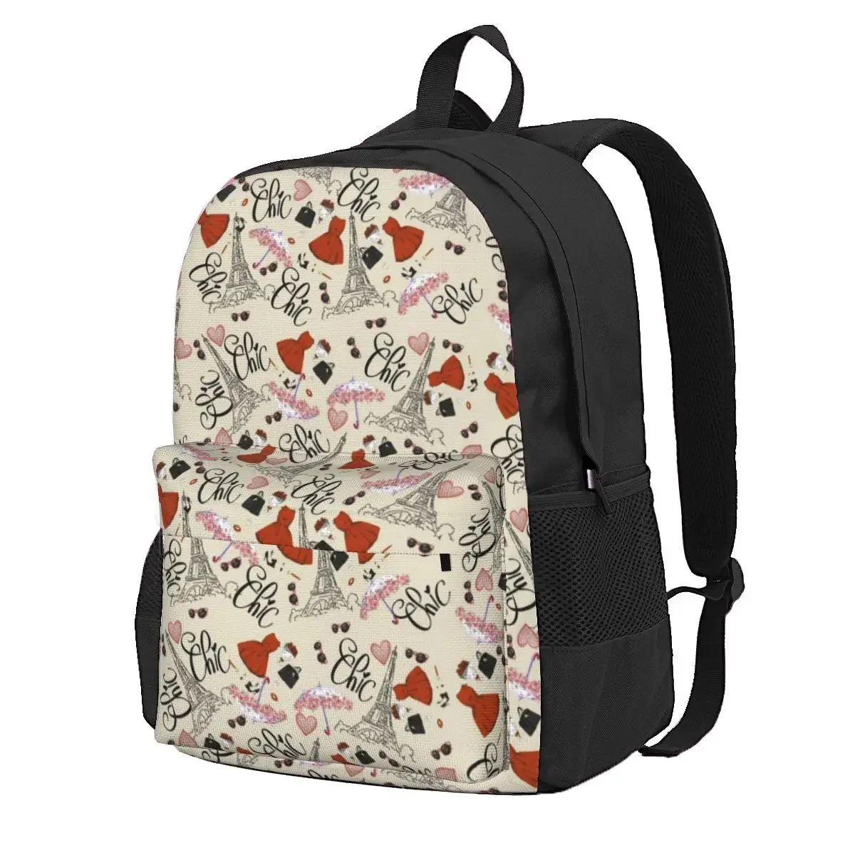 Шикарный рюкзак с Эйфелевой башней, студенческие цветы, Легкие рюкзаки, полиэфирные эстетичные школьные сумки, Велосипедный дизайнерский рюкзак
