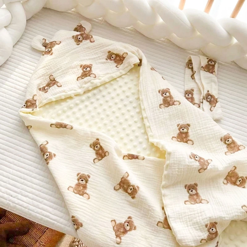 Детское пеленальное одеяло с капюшоном, спальный мешок для младенцев, дышащий флисовый спальный мешок, постельное белье для новорожденных, Мягкое одеяло
