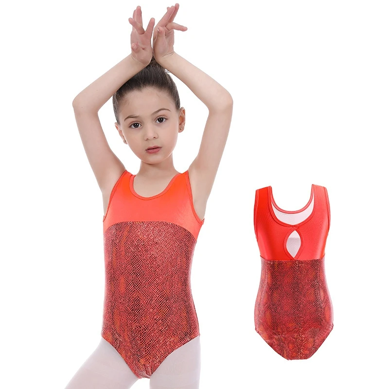 Балетное трико для девочек от 3 до 12 лет без рукавов, Эластичная тонкая танцевальная одежда, спортивная одежда для гимнастики, детская экипировка