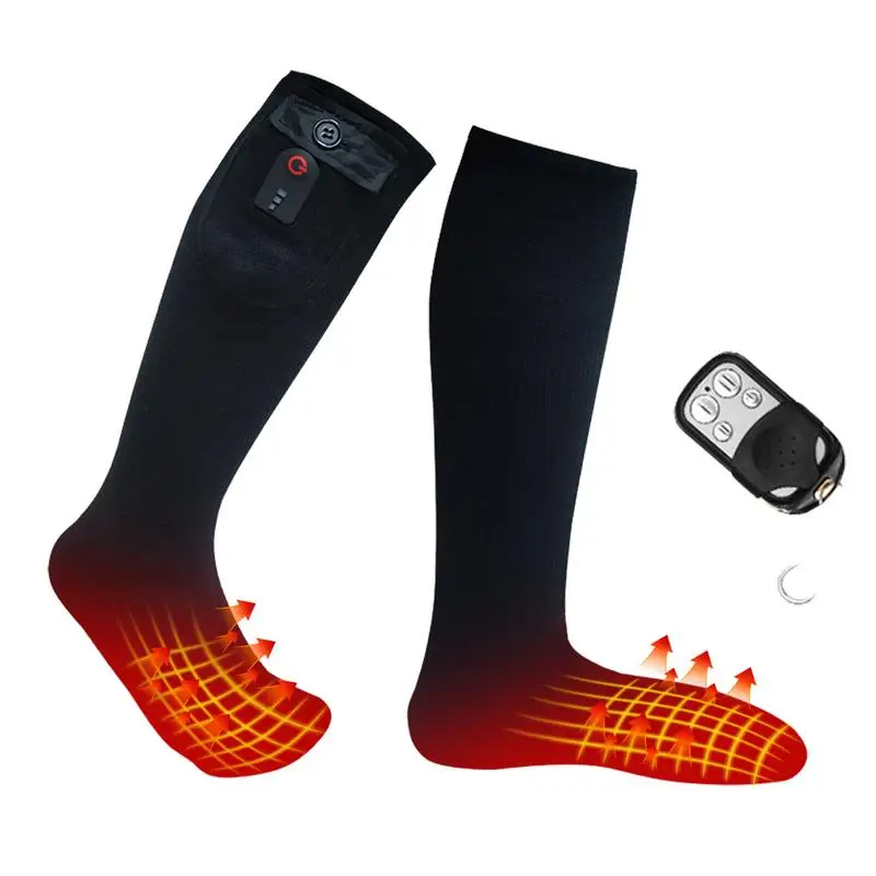 Носки с подогревом, моющиеся термоноски с дистанционным управлением, очень толстые утепленные носки для экипажа, 3 режима нагрева для экстремальных холодов