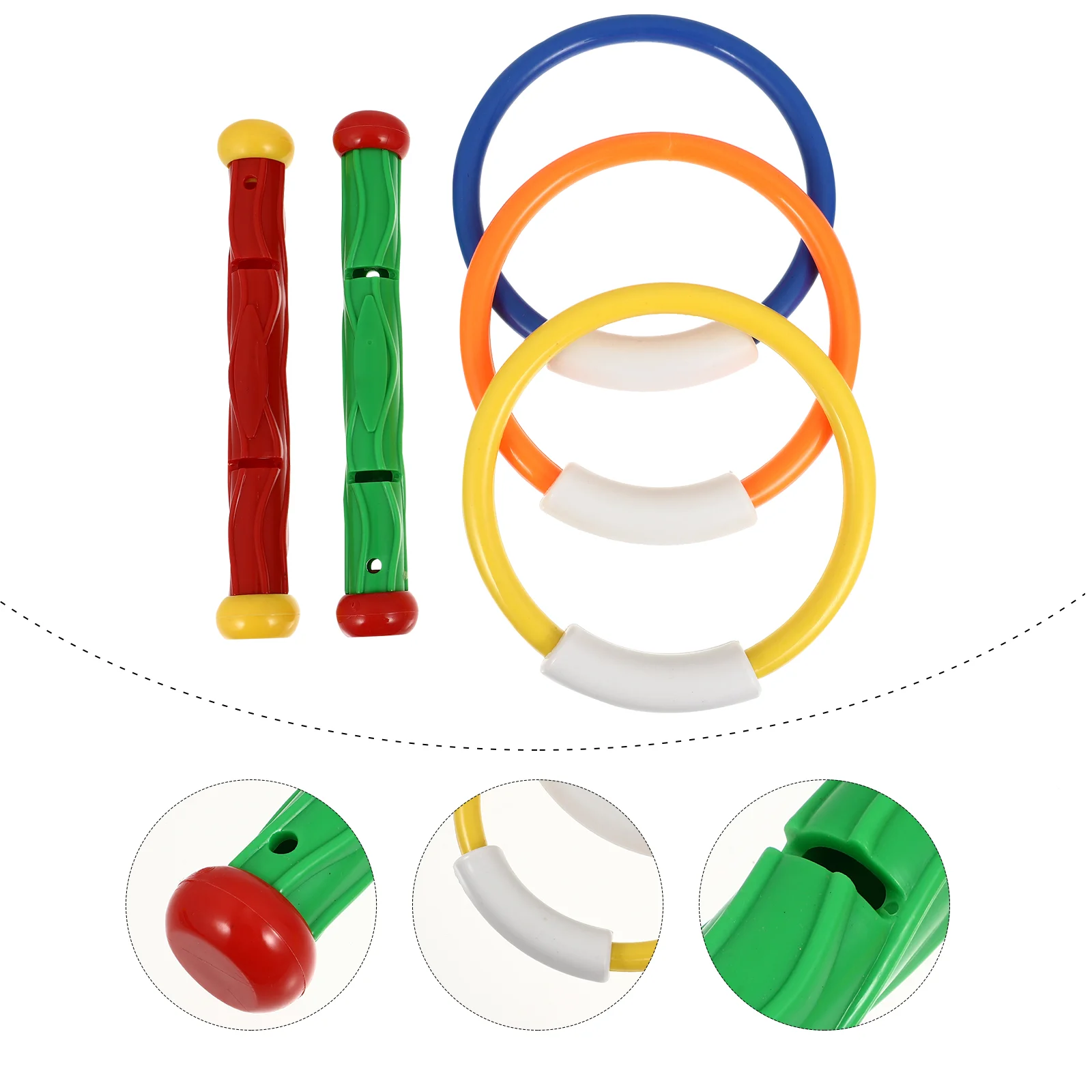5 ШТ. разноцветных палочек для дайвинга, игрушки для бассейна, кольцо для дайвинга, игрушки для бассейна, детские игрушки для дайвинга (случайное количество и цвет)