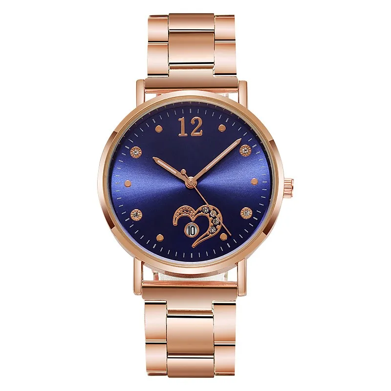 Женские кварцевые часы со светящейся указкой, браслет из нержавеющей стали, украшения в виде сердечек, Подарок для друзей Relogios Feminino