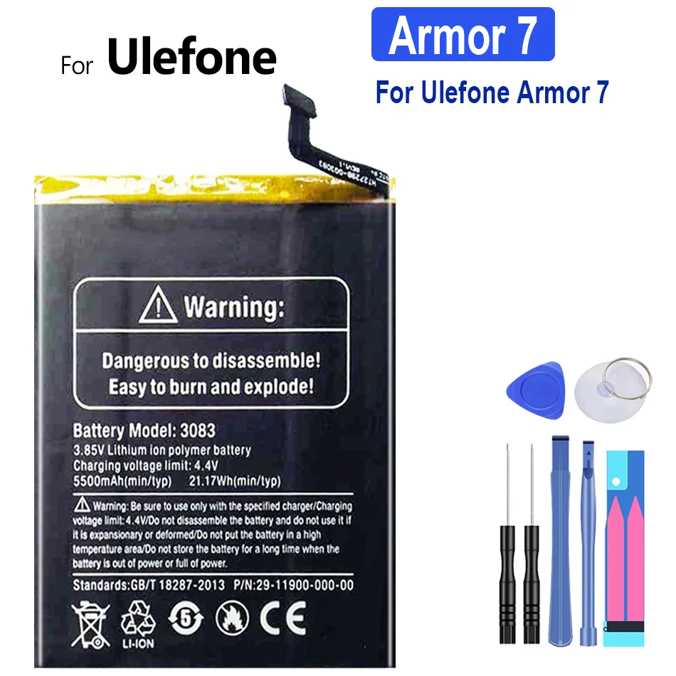 Аккумулятор емкостью 5500 мАч Для Ulefone Armor 7 Armor7 Batterij