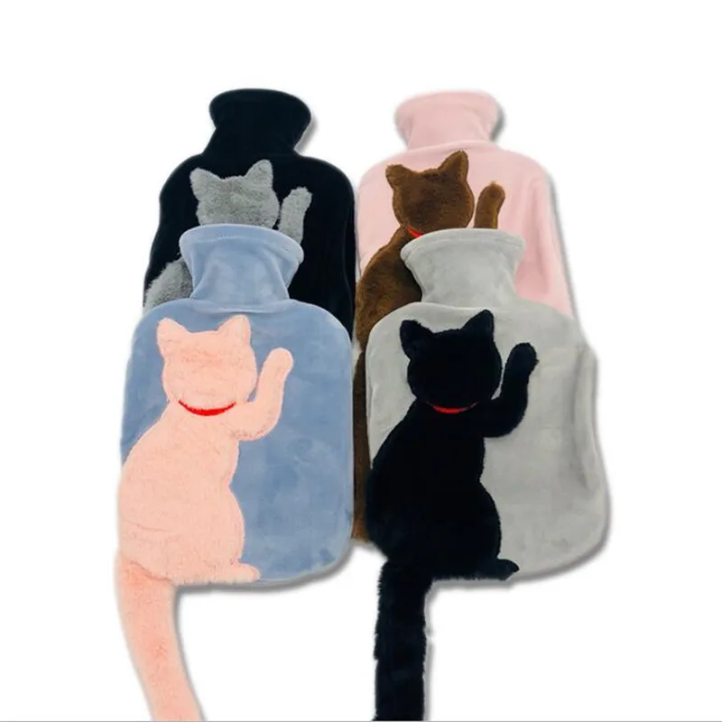 Милая грелка для рук, портативная плюшевая грелка для девочек, грелка для кошек с теплым хвостом, мини-сумка для горячей воды, карманные теплые сумки для ног с горячей водой