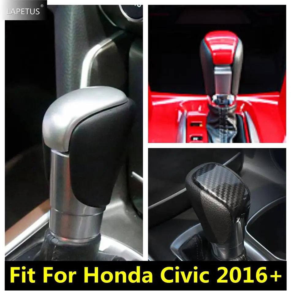 Декоративная ручка рычага переключения передач Для Honda Civic 2016-2020, Карбоновое волокно/Красный / Матовый Аксессуары для интерьера