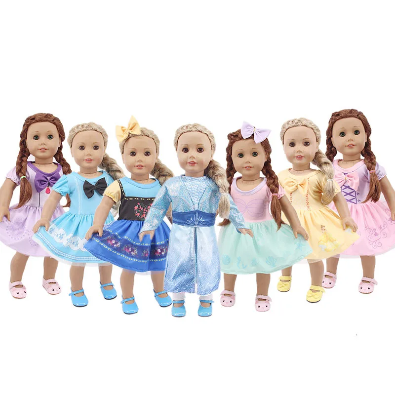 18-дюймовая кукла-принцесса для девочек, одевающая куклу-принцессу, комплект платья принцессы Подходит для юбок-аксессуаров для кукол 43 см