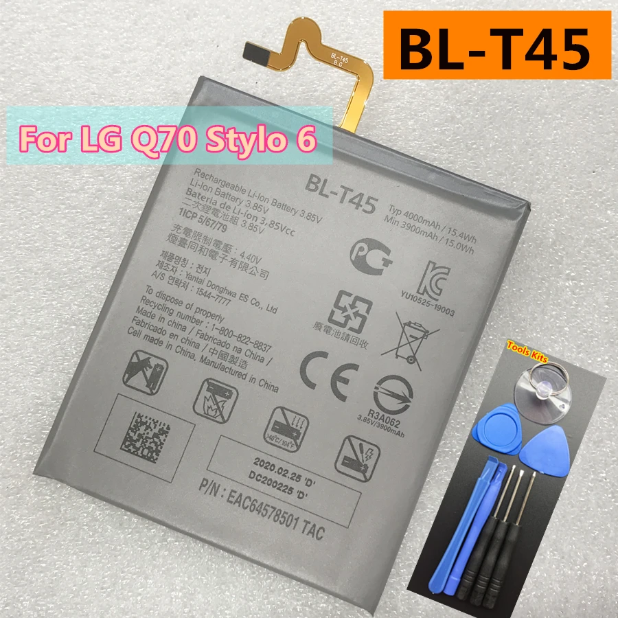 Оригинальный Высококачественный Аккумулятор BL-T45 4000 мАч Для Мобильного Телефона LG LM-Q730N Q70 Q730VMW Stylo 6 EAC64578501 Bateria