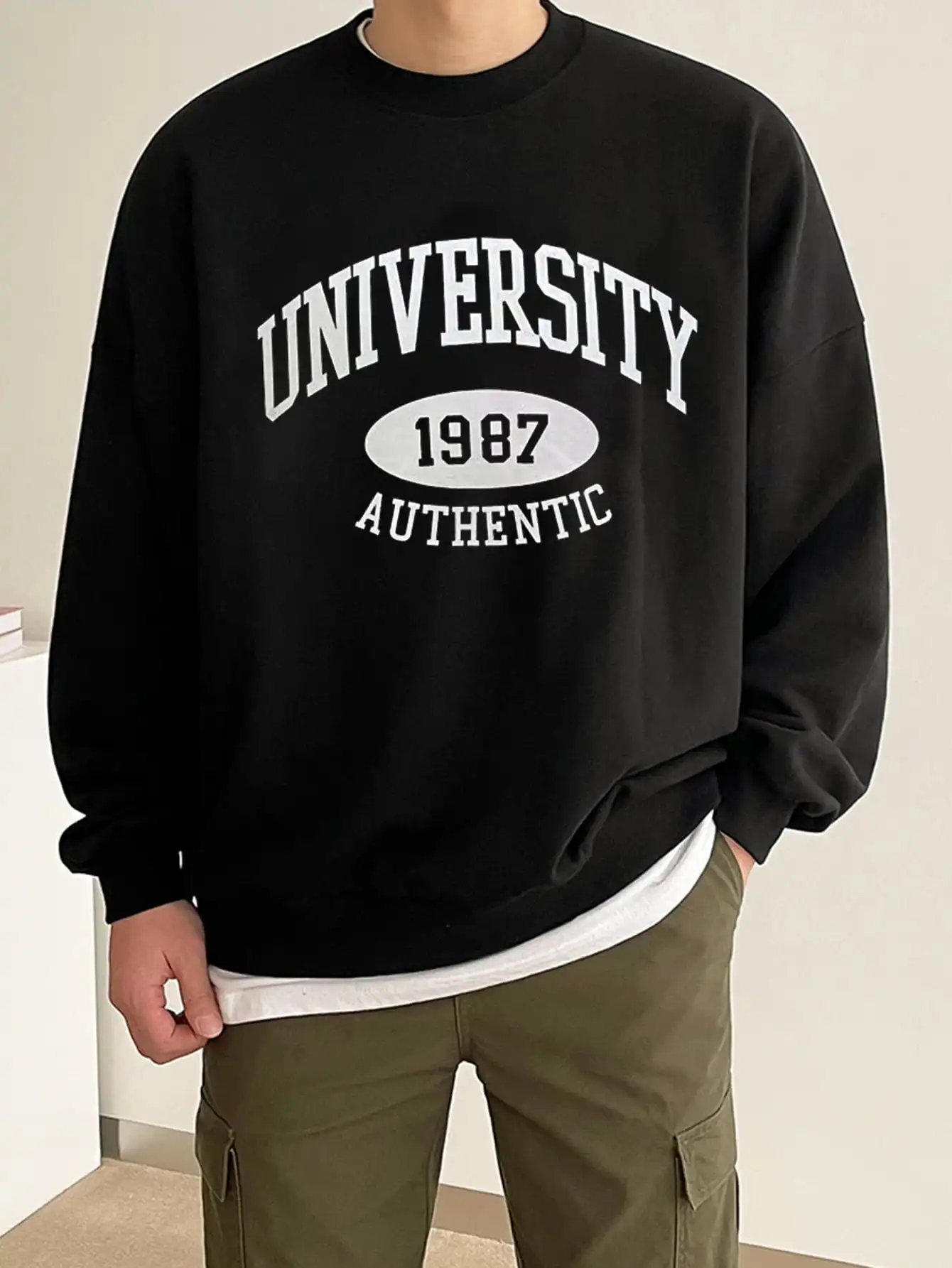 Университет 1987 Аутентичный мужской свитер с забавным дизайном, Универсальная новая одежда, модные уличные топы, Ретро Удобные пуловеры