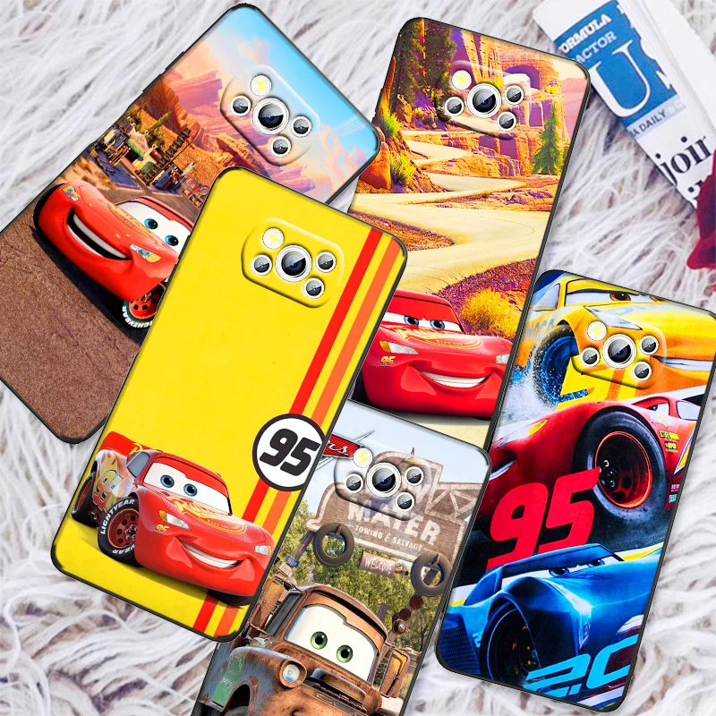 Car 2 Lightning McQueen Чехол Для Телефона Xiaomi Mi Poco X4 X3 NFC F4 F3 GT M4 M3 M2 X2 F2 Pro C3 5G Civi Fundas Черный