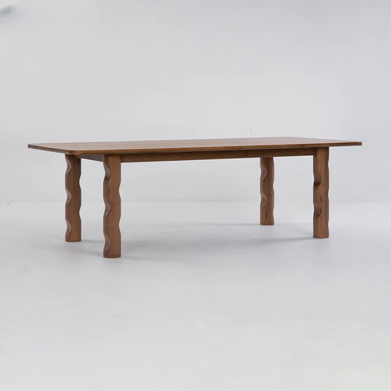 Обеденный стол для небольшого дома в скандинавском минимализме на заказ, прямоугольный обеденный стол, необработанное дерево, антикварная мебель