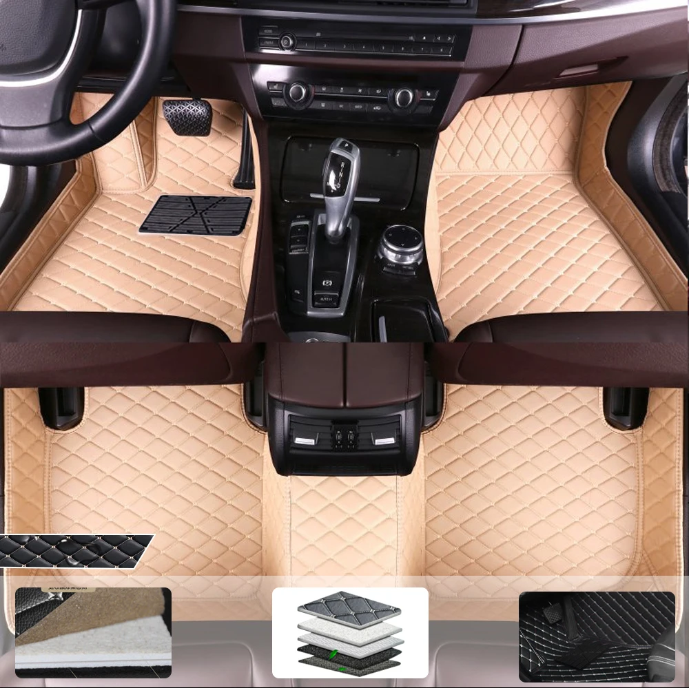 Автомобильные Коврики для Mercedes Benz A45 AMG 2013-2016 2017 Пользовательские Автомобильные Накладки для ног Кожаный Водонепроницаемый ковер Аксессуары для интерьера