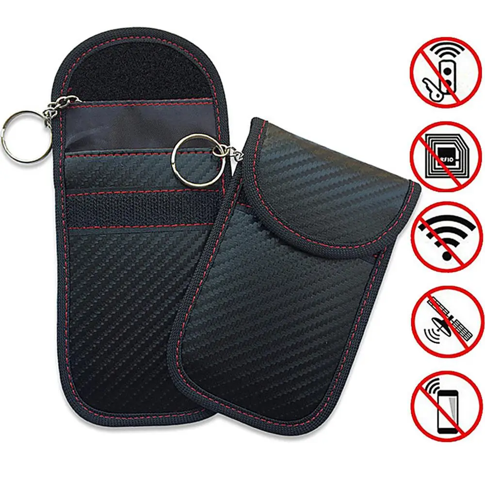 Чехол для блокировки сигнала мини-брелка для автомобиля, сумка для блокировки RFID-сигнала для ключей, мобильного телефона для водонепроницаемой защиты конфиденциальности, сигнальная сумка