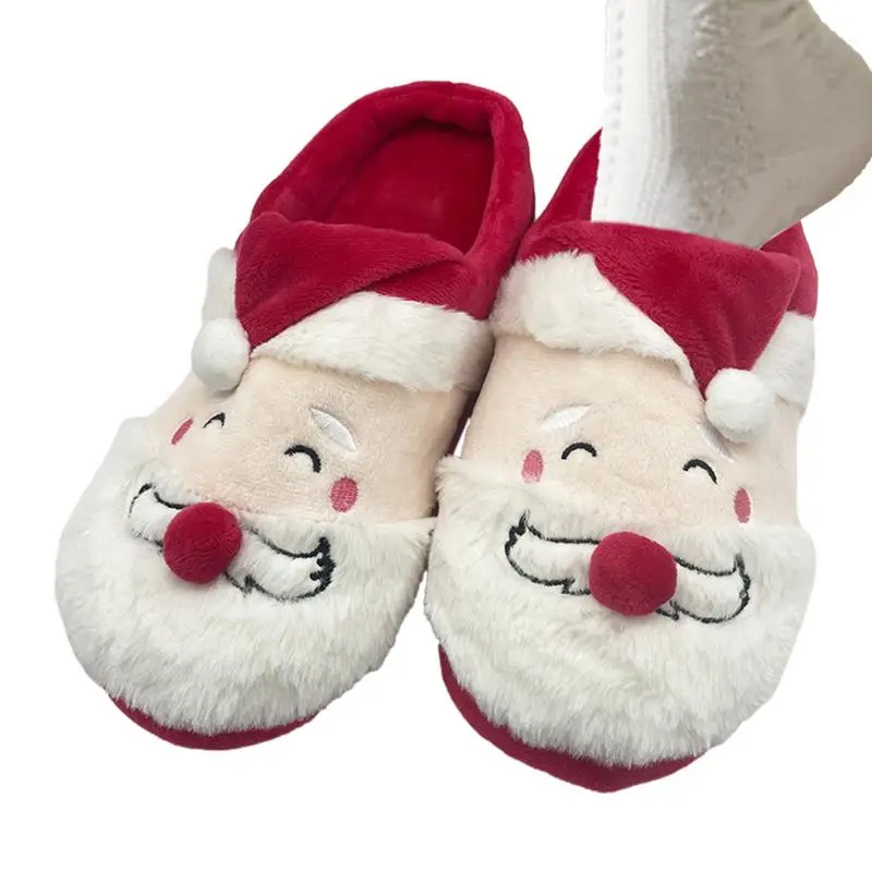 Рождественские тапочки, Санта-Клаус, Женская мягкая домашняя обувь Унисекс, Нескользящая мягкая домашняя обувь, Теплые домашние тапочки с героями мультфильмов
