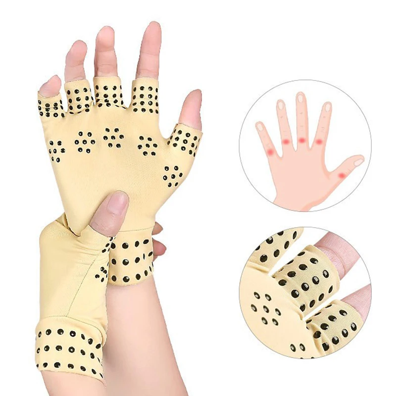 Магнитные перчатки Для лечения артрита Компрессионная поддерживающая терапия, не допускающая скольжения при давлении в суставах
