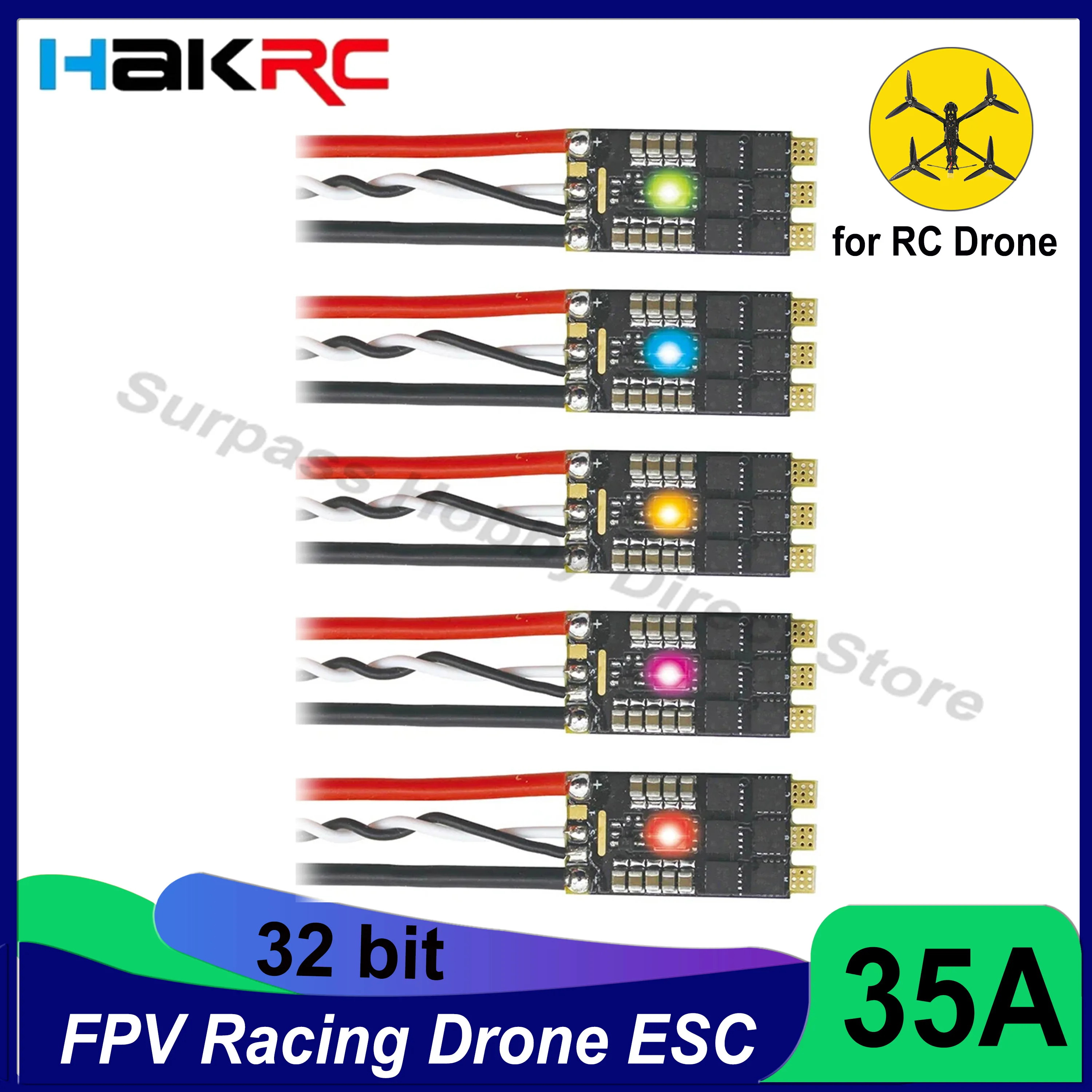 HAKRC 32-битный 35A ESC 2-5 S Встроенный Светодиодный Электрический Регулятор Скорости для RC FPV Гоночный Дрон Mark4 APEX Квадрокоптер Модель Игрушки