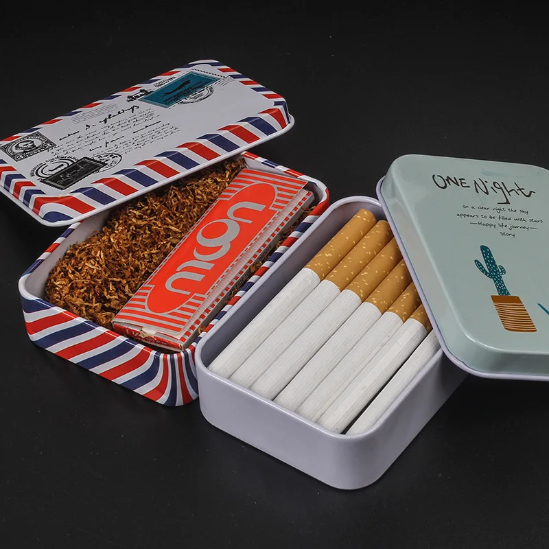 Набивной портсигар, коробка для табака, крышка для табака, запечатанный портсигар, коробка для табака, коробка для хранения бумаги для скручивания сигарет, футляр для хранения