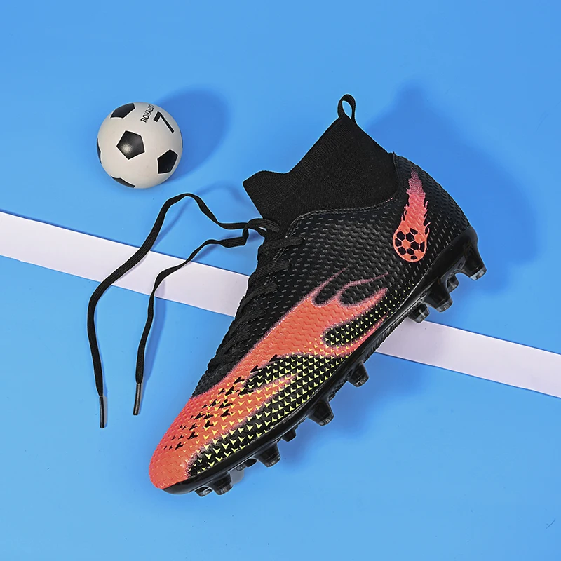 Спортивная обувь Мужские футбольные бутсы TF с высокими голенищами Футбольные бутсы Encinitas С шипами Мужские Кроссовки Chuteiras De Society Futsal