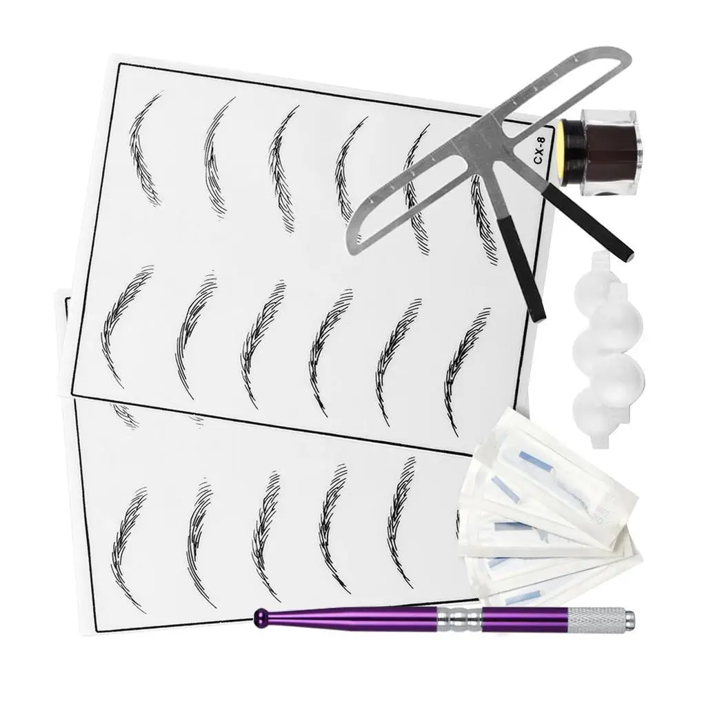 Пигментные Чернила для бровей Microblading Permanent 3D Makeup Ruler Needle