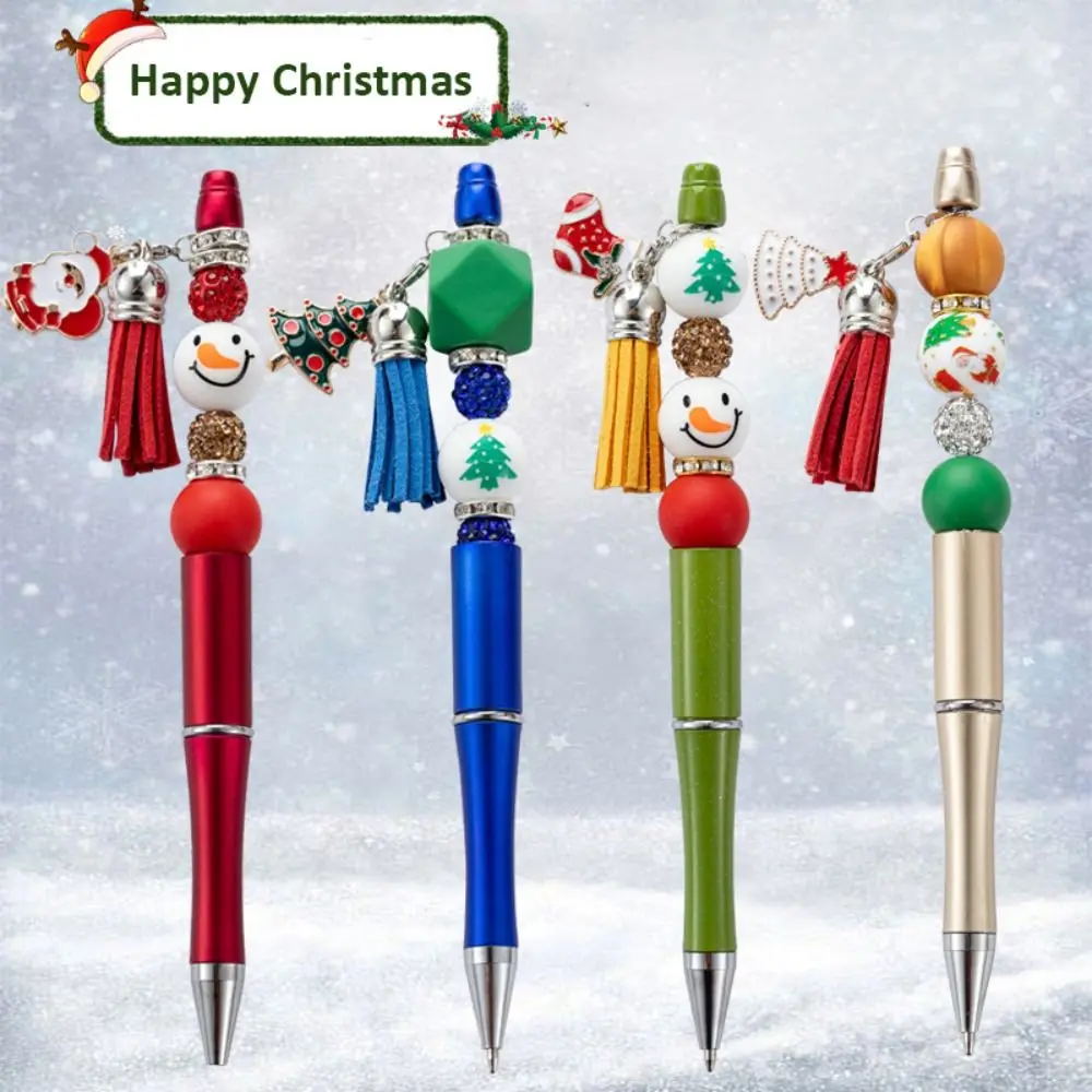 Пластиковая вращающаяся шариковая ручка Милый мультфильм Канцелярские принадлежности своими руками Студенческие канцелярские принадлежности Рождественская ручка с кисточками