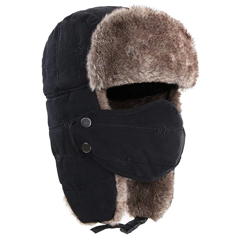Мужская зимняя шапка, шапка-ушанка для охотника, маски для лица, Моющаяся охотничья шапка, Пылезащитная и ветрозащитная теплая шапка