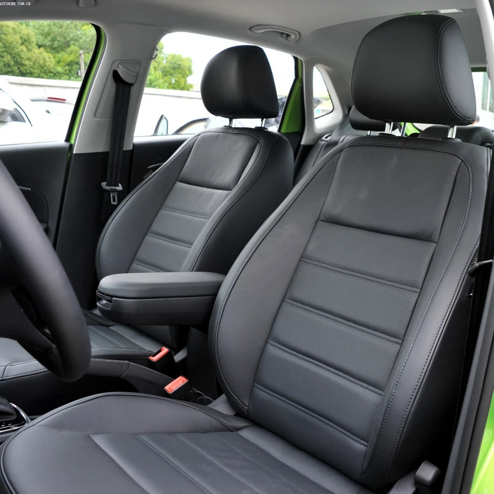 Для Volkswagen Polo 5 2014 2015 2016 2017 Полностью Окруженный Изготовленный На Заказ Комплект Чехлов Для Автокресел Из Искусственной Кожи, Аксессуары Для Защиты Салона