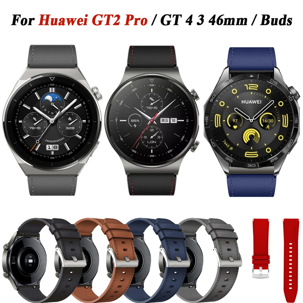 22 мм Кожаный Ремешок Для Часов Huawei Watch GT 3 GT3 Pro 46 мм/SE Runner Браслет-Ремешок Huawei GT 2 GT2 Pro GT4 46 мм Ремешки Для Умных Часов
