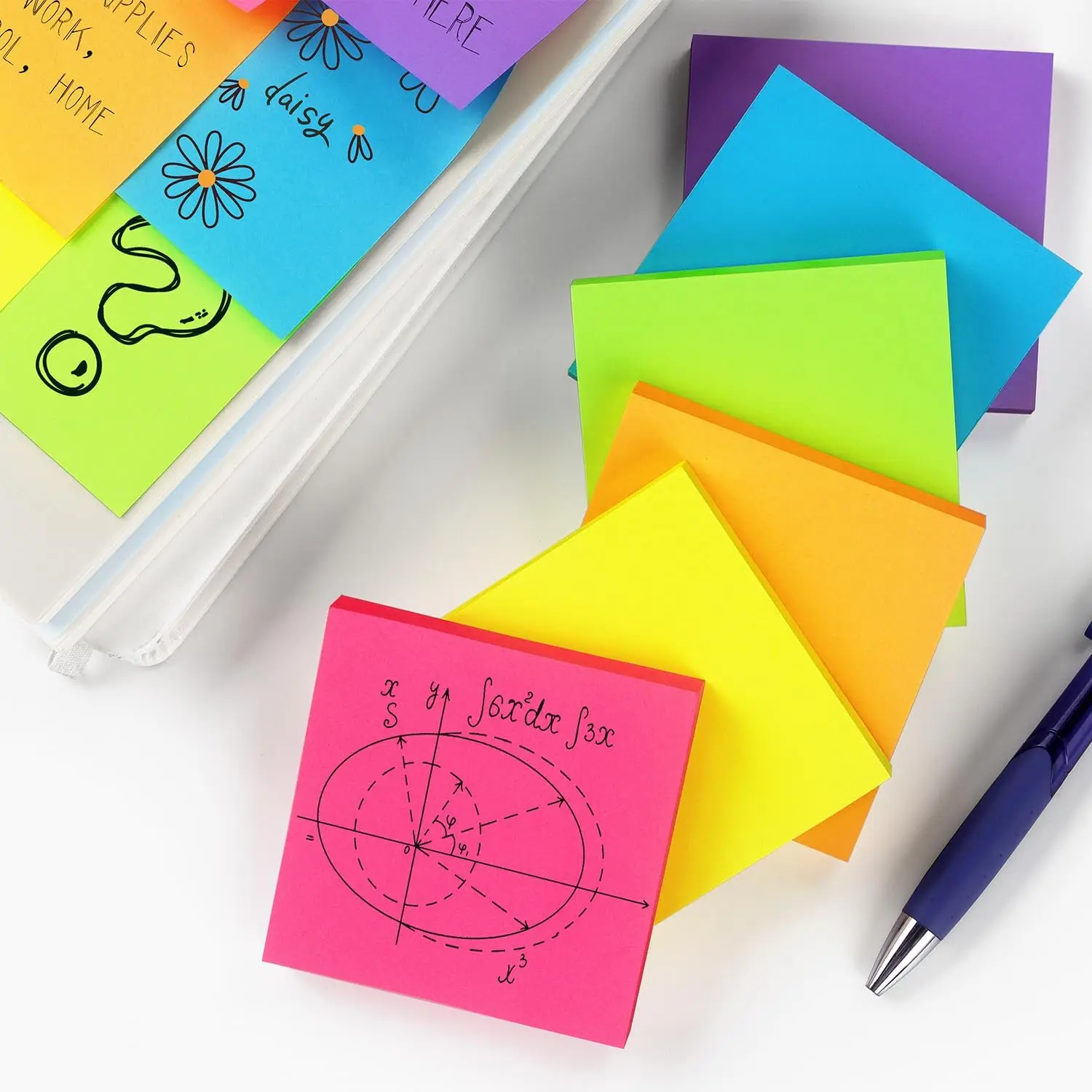 6-цветные самоклеящиеся блокноты для заметок ярких цветов, которые легко размещать дома, в офисе, в ноутбуке
