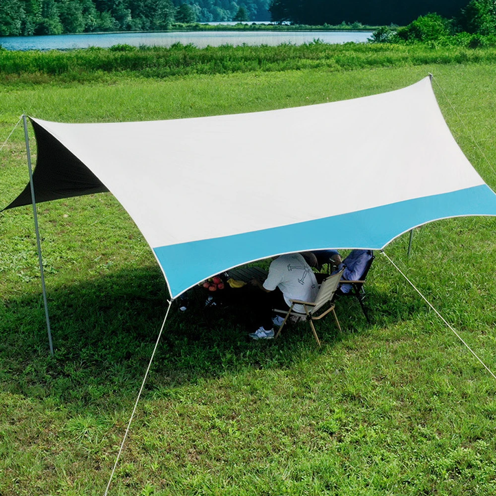 Наружная палатка Солнцезащитный Козырек Навес Водонепроницаемый Навес для палатки типа бабочки Ткань Оксфорд Кемпинг Палатка для пикника Тент Навес 5.2X4.5M