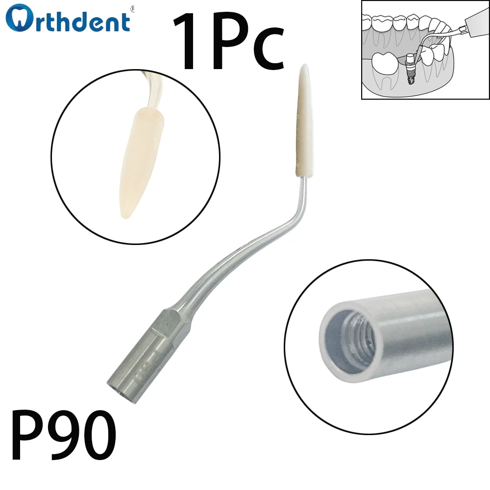 Наконечник стоматологического ультразвукового скалера P90, 1 шт., подходит для скалеров EMS/WOODPECKER, пародонтальный имплантат из нержавеющей стали, устойчивый к истиранию, чистый